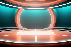 futuristic and clean stage blank center background photo