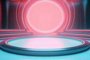 futuristic and clean stage blank center background photo