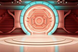 futuristic and clean stage blank center background photo