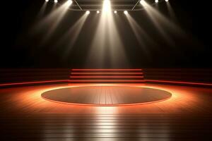 futuristic and clean stage blank center background photo