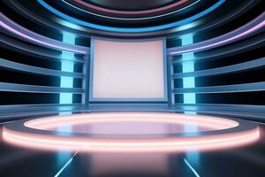 futuristic and clean stage blank center background photo