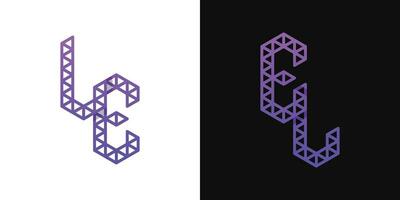 letras el y le polígono logo colocar, adecuado para negocio relacionado a polígono con el y le iniciales vector
