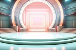 futuristic and clean stage blank center background photo