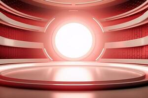 futuristic and clean stage blank center background photo