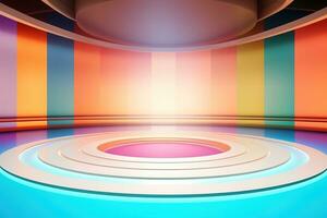 futuristic and clean stage blank center background photo