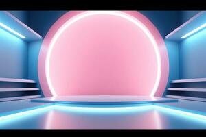 futuristic and clean stage blank center background photo