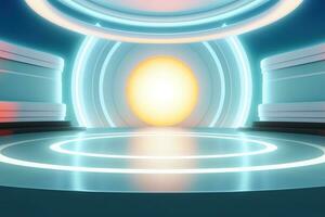 futuristic and clean stage blank center background photo