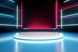 futuristic and clean stage blank center background photo