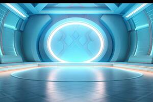 futuristic and clean stage blank center background photo