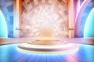 futuristic and clean stage blank center background photo