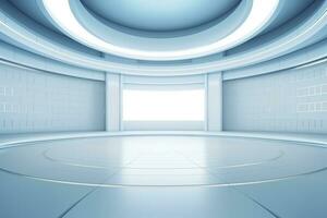 futuristic and clean stage blank center background photo