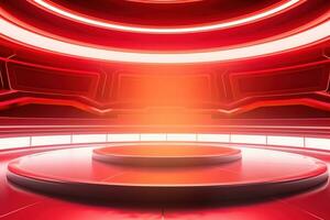 futuristic and clean stage blank center background photo