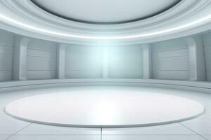 futuristic and clean stage blank center background photo