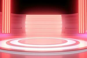 futuristic and clean stage blank center background photo