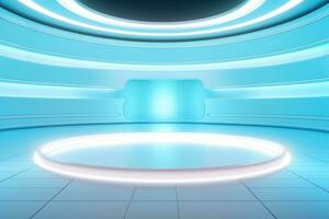 futuristic and clean stage blank center background photo