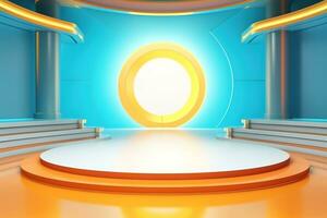 futuristic and clean stage blank center background photo