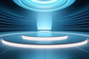 futuristic and clean stage blank center background photo