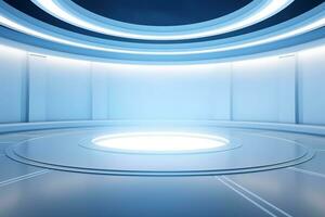 futuristic and clean stage blank center background photo