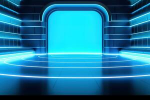 futuristic and clean stage blank center background photo