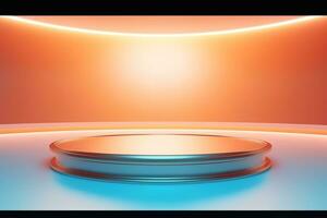 futuristic and clean stage blank center background photo