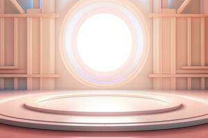 futuristic and clean stage blank center background photo