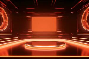 futuristic and clean stage blank center background photo