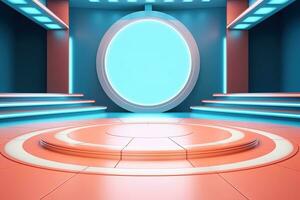 futuristic and clean stage blank center background photo