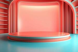 futuristic and clean stage blank center background photo