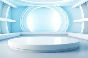 futuristic and clean stage blank center background photo