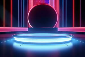 futuristic and clean stage blank center background photo