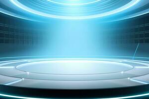 futuristic and clean stage blank center background photo