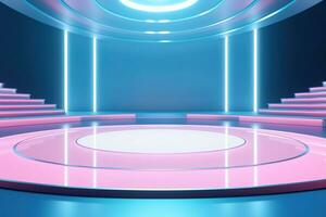 futuristic and clean stage blank center background photo