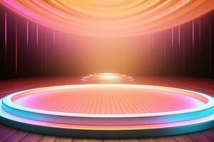 futuristic and clean stage blank center background photo