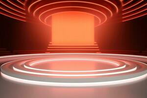 futuristic and clean stage blank center background photo