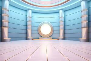 futuristic and clean stage blank center background photo