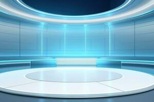 futuristic and clean stage blank center background photo