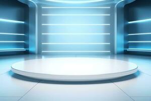 futuristic and clean stage blank center background photo