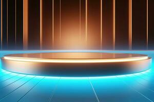 futuristic and clean stage blank center background photo