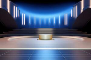 futuristic and clean stage blank center background photo