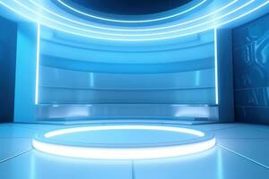 futuristic and clean stage blank center background photo