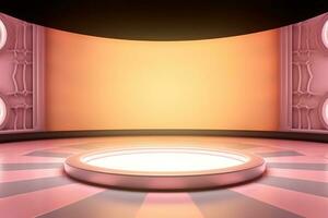 futuristic and clean stage blank center background photo