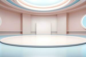 futuristic and clean stage blank center background photo