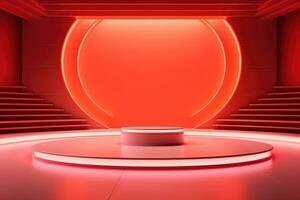 futuristic and clean stage blank center background photo