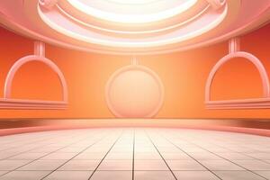 futuristic and clean stage blank center background photo