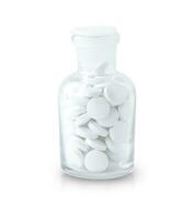 botella de pastillas aislado en blanco foto