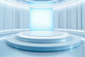 futuristic and clean stage blank center background photo