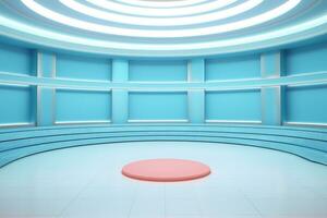 futuristic and clean stage blank center background photo