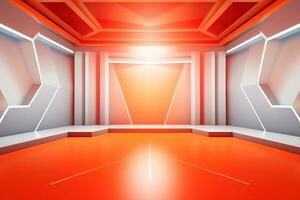 futuristic and clean stage blank center background photo