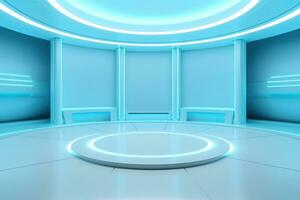 futuristic and clean stage blank center background photo