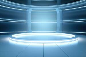 futuristic and clean stage blank center background photo